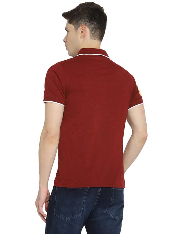 AMERICAN CREW Polo Collar Half Sleeves T-Shirt for Men (AC633-3XL_Wine) - Image 3