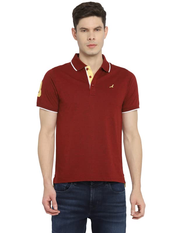 AMERICAN CREW Polo Collar Half Sleeves T-Shirt for Men (AC633-3XL_Wine) - Image 1
