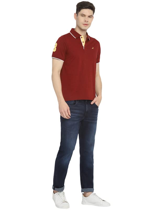 AMERICAN CREW Polo Collar Half Sleeves T-Shirt for Men (AC633-3XL_Wine) - Image 5