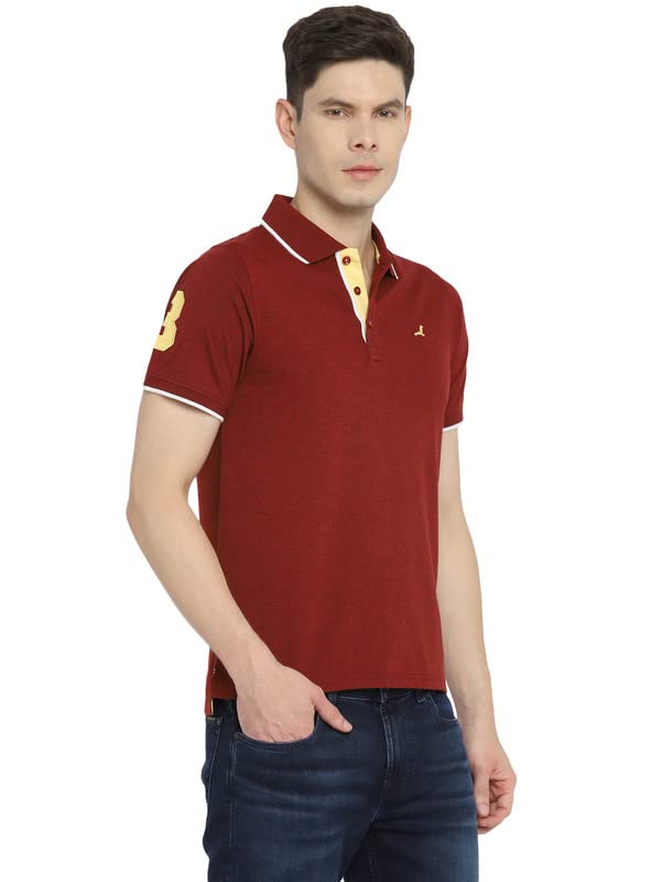 AMERICAN CREW Polo Collar Half Sleeves T-Shirt for Men (AC633-3XL_Wine) - Image 2