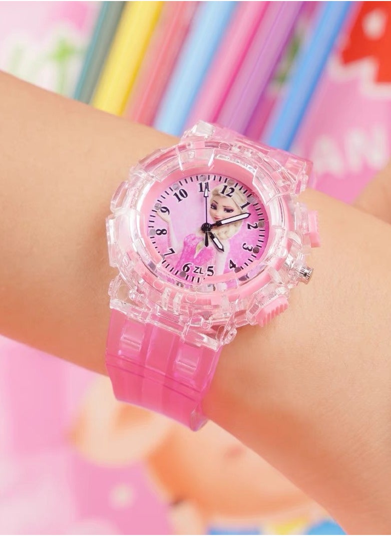 Disney - Frozen Elsa Girls Watch, Cartoon Digital Watch for Kids, Child Colorful Luminous Cartoon Quartz Wrist Watch - Image 1