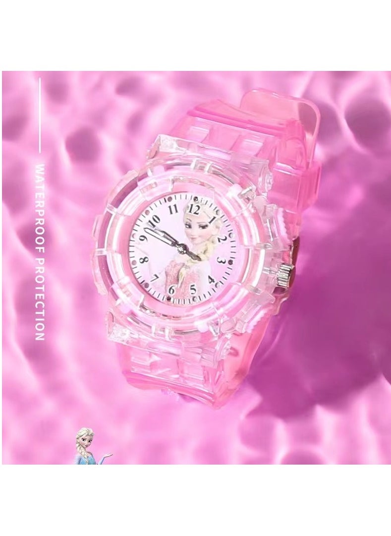 Disney - Frozen Elsa Girls Watch, Cartoon Digital Watch for Kids, Child Colorful Luminous Cartoon Quartz Wrist Watch - Image 1