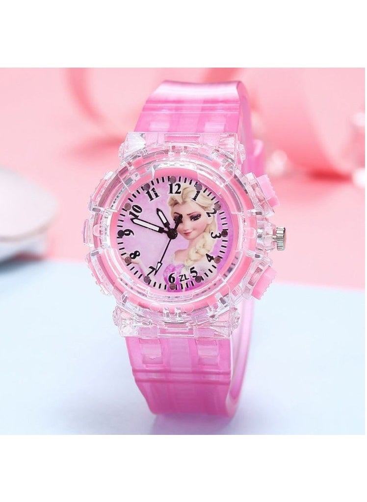 Disney - Frozen Elsa Girls Watch, Cartoon Digital Watch for Kids, Child Colorful Luminous Cartoon Quartz Wrist Watch - Image 1