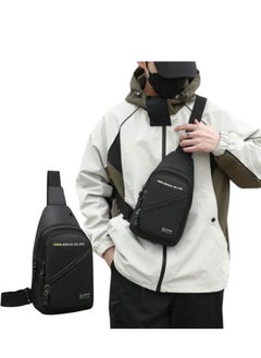 New Waterproof Anti-Friction Chest Bag, Fashion Oxford Cloth Small Backpack for Men, Shoulder Bag with Headphone Hole, Multifunctional Large Capacity Waist Bag for Outdoor Travel Hiking