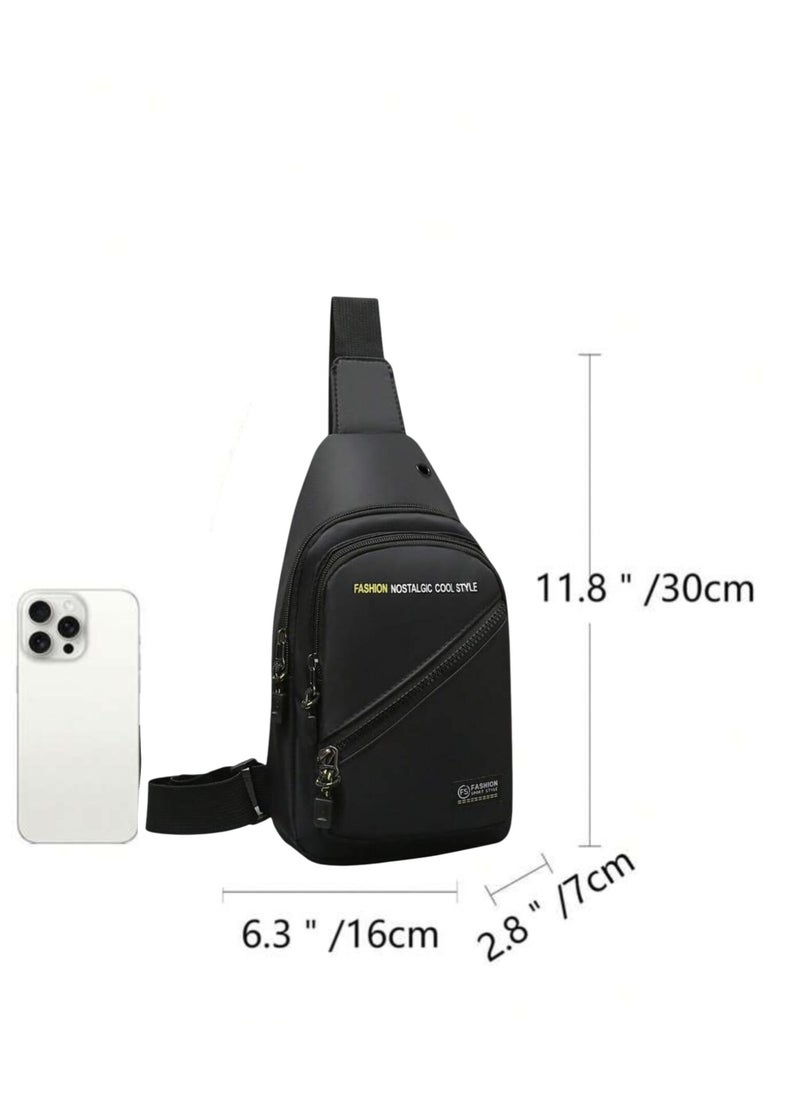 Generic - New Waterproof Anti-Friction Chest Bag, Fashion Oxford Cloth Small Backpack for Men, Shoulder Bag with Headphone Hole, Multifunctional Large Capacity Waist Bag for Outdoor Travel Hiking - Image 1