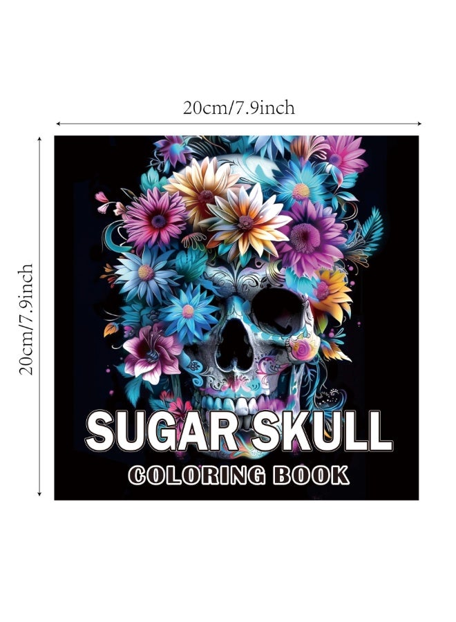 Capstro Sugar Skull Coloring Book – 24 Unique Designs Creative Art Coloring Pages for Relaxation & Mindfulness Drawing Activity Book for Adults & Teens Screen Free Stress Relief Art – Sugar Skull - Image 3