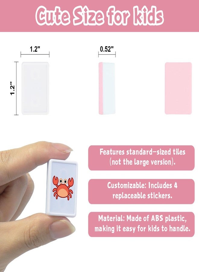 lovivid 65 Tiles 30mm Vita Mahjong Game Set ABS Plastic Material Set for 2 Players Mahjong Seaside Escape Game Block Matching Game (Pink) - Image 2