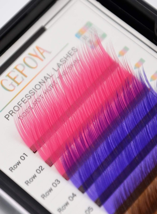 GEPOYA Color Eyelash Extension 0.07mm Thickness C Curl 3D Layer Volume Lash- 3 Lengths and 4 Colors Mixed Tray- Professional Salon Use - Image 4