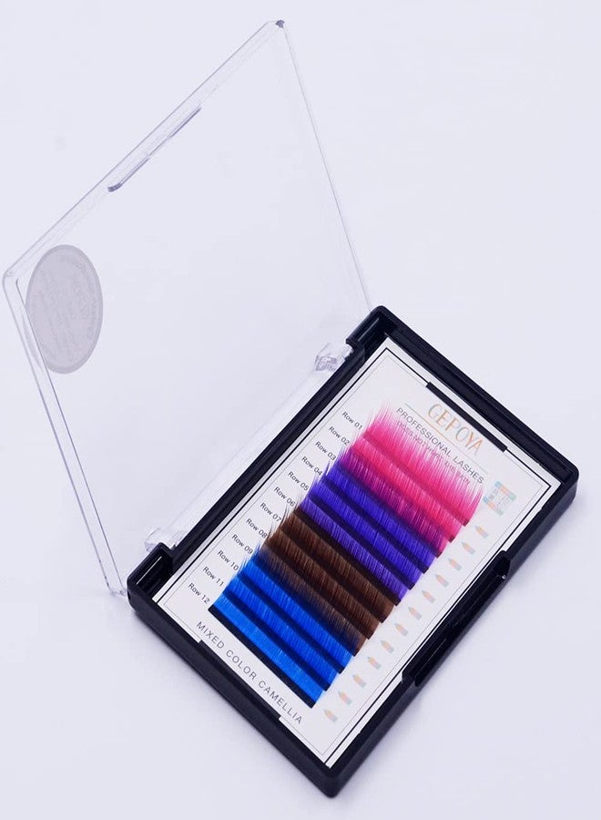 GEPOYA Color Eyelash Extension 0.07mm Thickness C Curl 3D Layer Volume Lash- 3 Lengths and 4 Colors Mixed Tray- Professional Salon Use - Image 5
