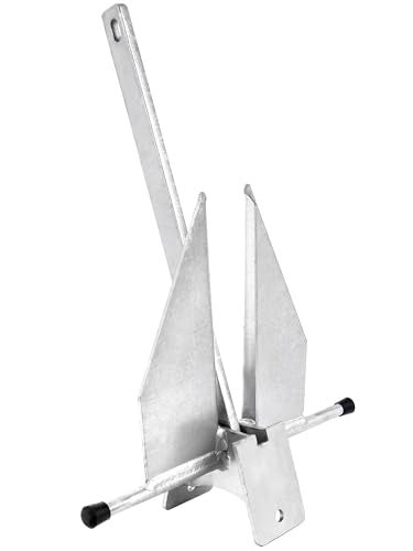 MARINE SYSTEM Galvanized Fluke Anchor 8 LB 10 LB 13 lb for Different Size Boats Pontoon, Deck, Fishing, and Sail (8 LB: 12-22 FT Boats) - Image 1