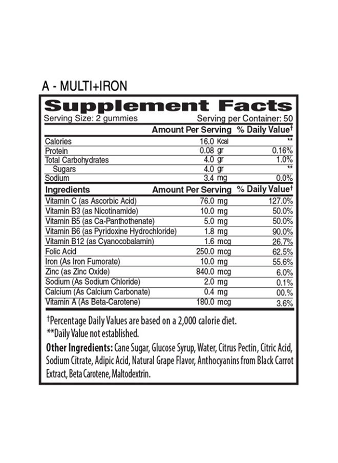 The Gummies Co The Gummies Co. For Adults Multivitamin Plus Iron, 100 Gummies  - Image 2