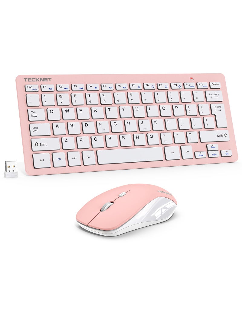 TECKNET Wireless Keyboard and Mouse Combo, Mini Cordless Computer Keyboard and Mouse Set 2.4GHz, Silent Adjustable 1600 DPI, Quiet Click, Lag-Free for Computer, Laptop, PC, Windows, Mac, Chrome OS - Image 1