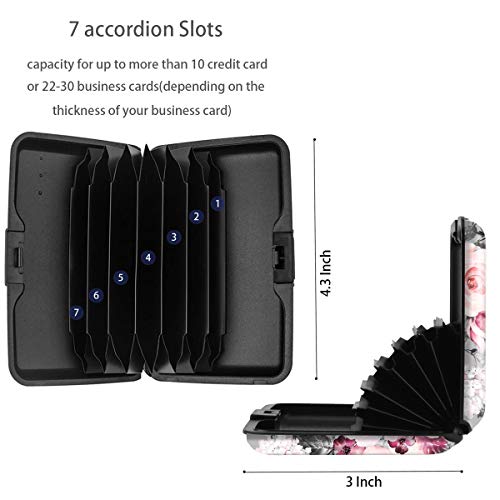 Coco Rossi Mini Credit Card Holder for Women,RFID Blocking Slim Hard Card Case ID Case Travel Wallet,Grey Flowers - Image 5