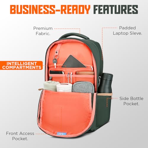 Skybags Zynex 01 30L Laptop Backpack (Dark Olive) - Image 3