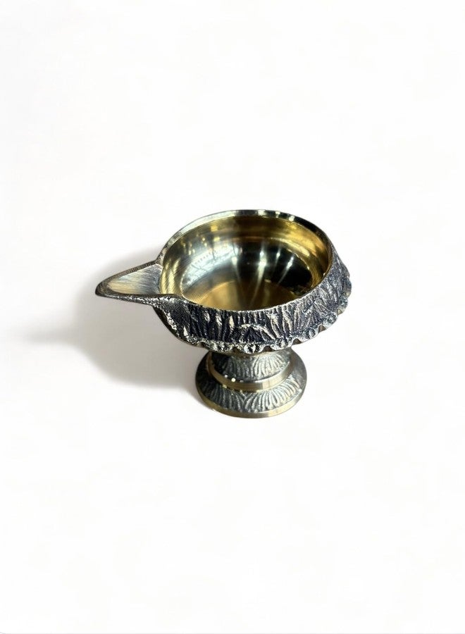 Brass Diwali Diya Kuber Diya with Stand & Pooja Deepak Elegant Brass Oil Lamps for Diwali Decorations, Religious Ceremonies, Home Decor, and Festive Lighting pital ka deep Medium pital ka Diya - Image 3