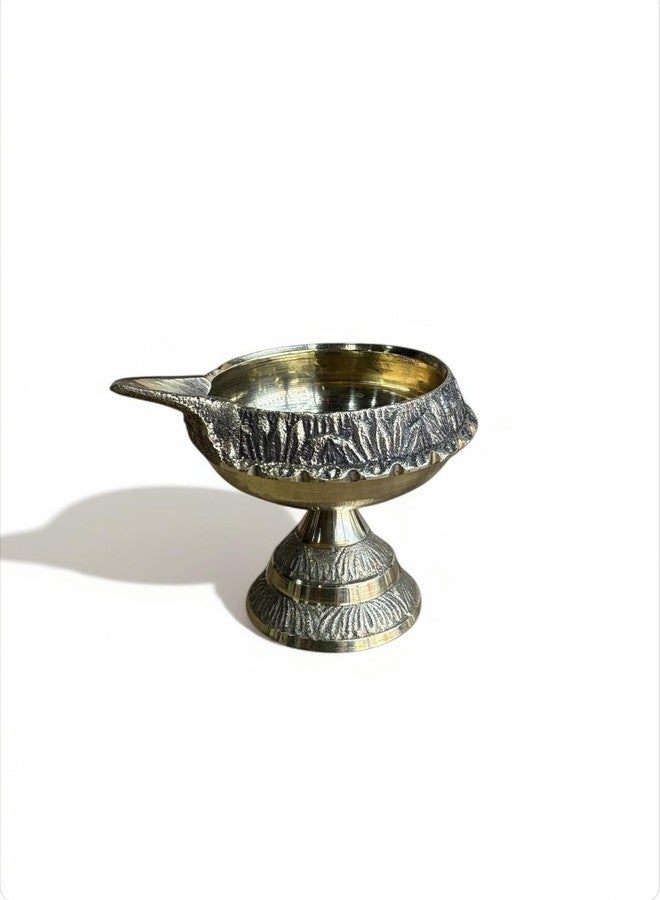 Brass Diwali Diya Kuber Diya with Stand & Pooja Deepak Elegant Brass Oil Lamps for Diwali Decorations, Religious Ceremonies, Home Decor, and Festive Lighting pital ka deep Medium pital ka Diya - Image 5