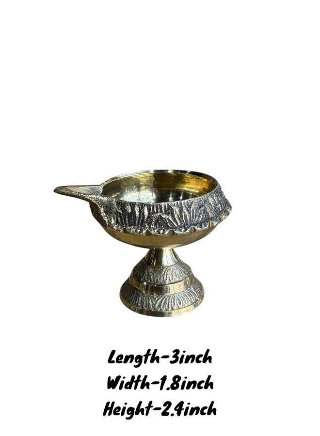 Brass Diwali Diya Kuber Diya with Stand & Pooja Deepak Elegant Brass Oil Lamps for Diwali Decorations, Religious Ceremonies, Home Decor, and Festive Lighting pital ka deep Medium pital ka Diya - Image 2