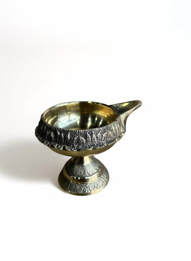 Brass Diwali Diya Kuber Diya with Stand & Pooja Deepak Elegant Brass Oil Lamps for Diwali Decorations, Religious Ceremonies, Home Decor, and Festive Lighting pital ka deep Medium pital ka Diya - Image 1