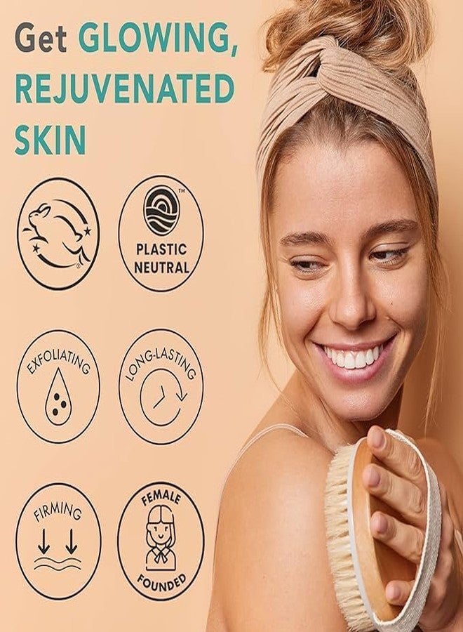 VENIVA Body bath brush round Shape Body Brush Solid Wood Frame Hair Exfoliating Brush to Exfoliate & Soften Skin Improve Circulation, Stop Ingrown Hairs - Image 4