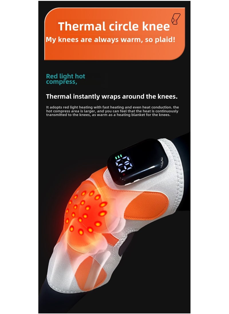 Generic - Red Light Therapy and Vibration Massage Knee Brace Wireless Rechargeable Controller Red Light Therapy Heated Device for Knee Joint Pain Relief Faster Recovery(Includes One Piece Only) - Image 1