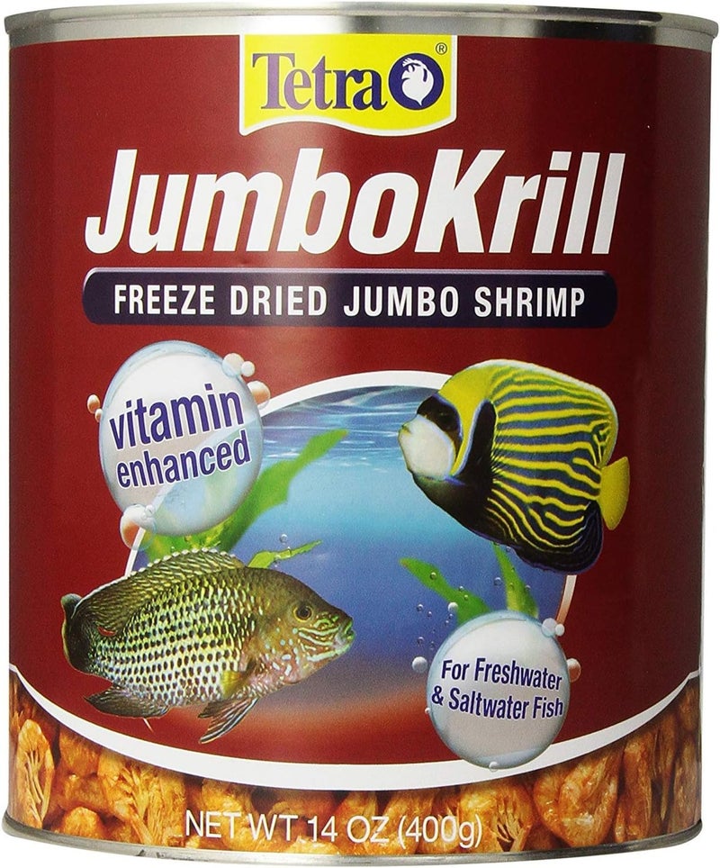 Tetra JumboKrill Freeze-Dried Jumbo Shrimp 14 Ounces - Natural Treat for Freshwater and Saltwater Fish - Image 1