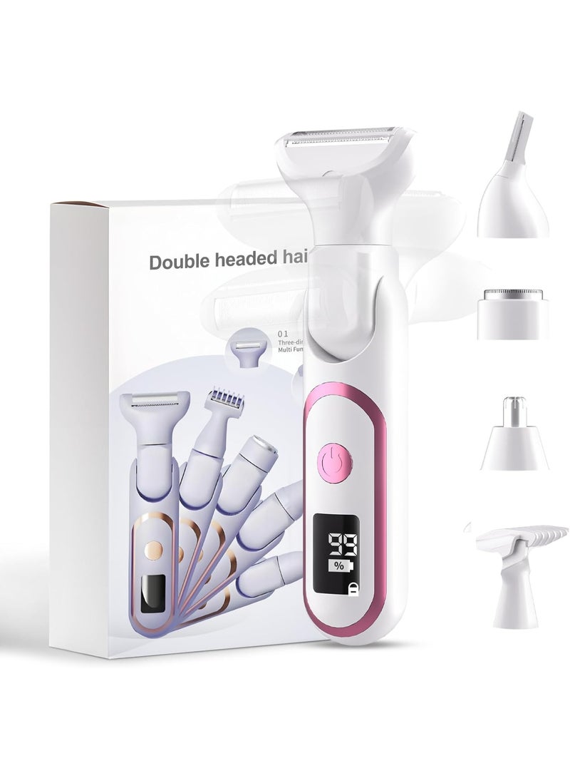 5 in 1 Electric Shaver for Women Rechargeable USB Hair Remover with LED Display for Face Arms Underarms Bikini Back and Legs Unisex - Image 1