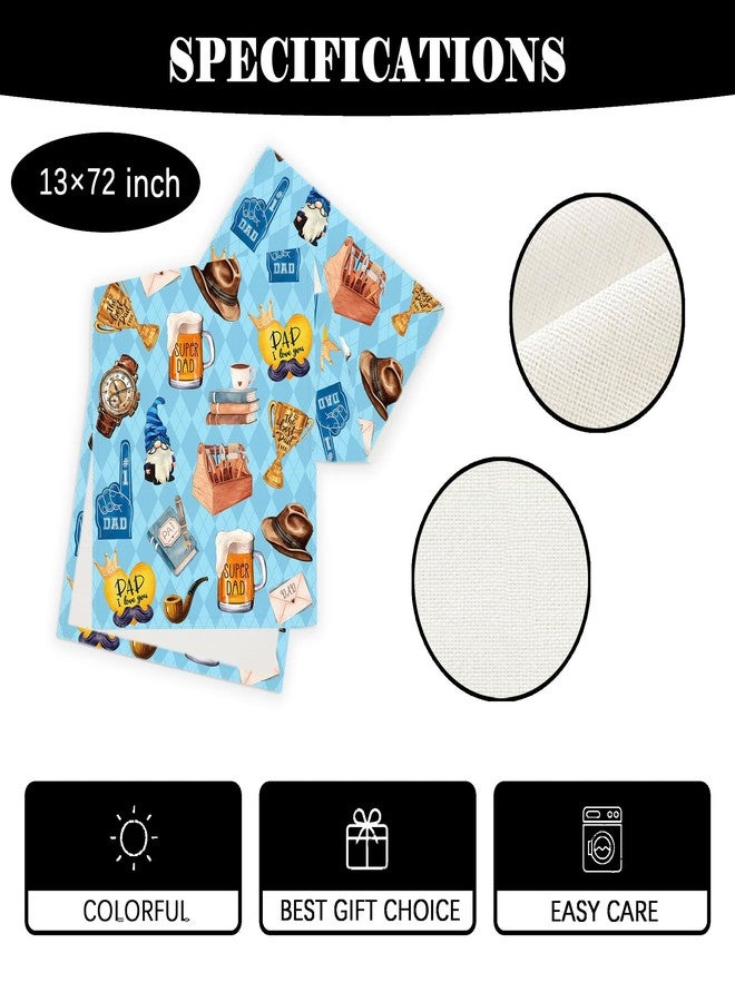 Yarcooly Fathers Day Table Runner Happy Father’s Day Table Cover Best Dad Fathers Day Decorations and Supplies for Party - Image 2