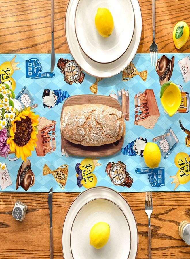 Yarcooly Fathers Day Table Runner Happy Father’s Day Table Cover Best Dad Fathers Day Decorations and Supplies for Party - Image 4