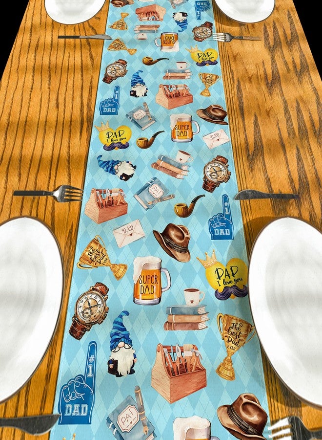 Yarcooly Fathers Day Table Runner Happy Father’s Day Table Cover Best Dad Fathers Day Decorations and Supplies for Party - Image 5