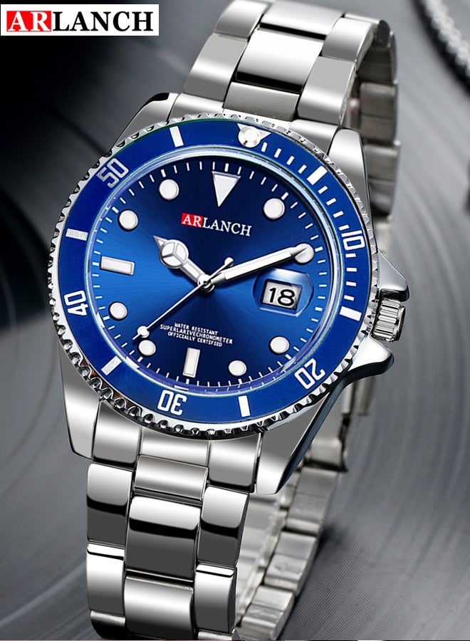 ARLANCH Watches For Men Analog Mens Watch 40Mm Large Face Easy Read Stainless Steel Business Watch Luminous Classic Luxury 30M Waterproof Mens Wrist Watches - Image 1