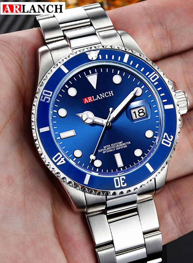 ARLANCH Watches For Men Analog Mens Watch 40Mm Large Face Easy Read Stainless Steel Business Watch Luminous Classic Luxury 30M Waterproof Mens Wrist Watches - Image 3