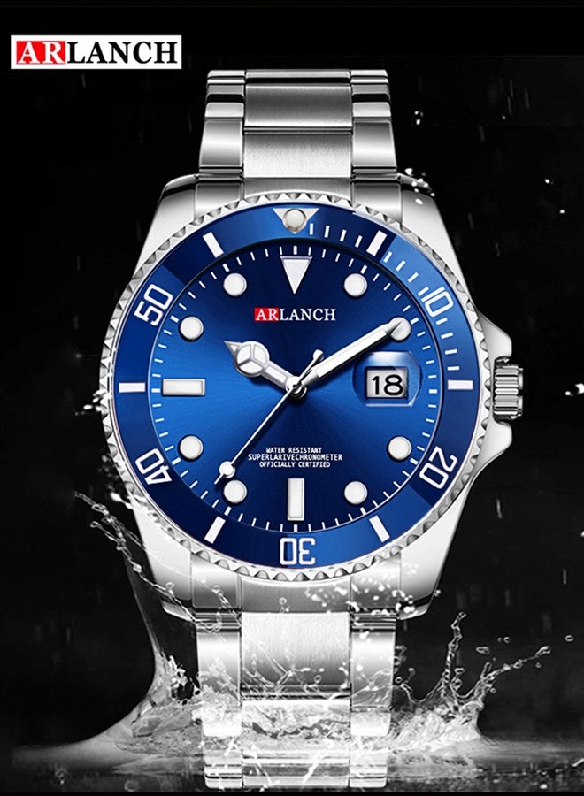 ARLANCH Watches For Men Analog Mens Watch 40Mm Large Face Easy Read Stainless Steel Business Watch Luminous Classic Luxury 30M Waterproof Mens Wrist Watches - Image 4
