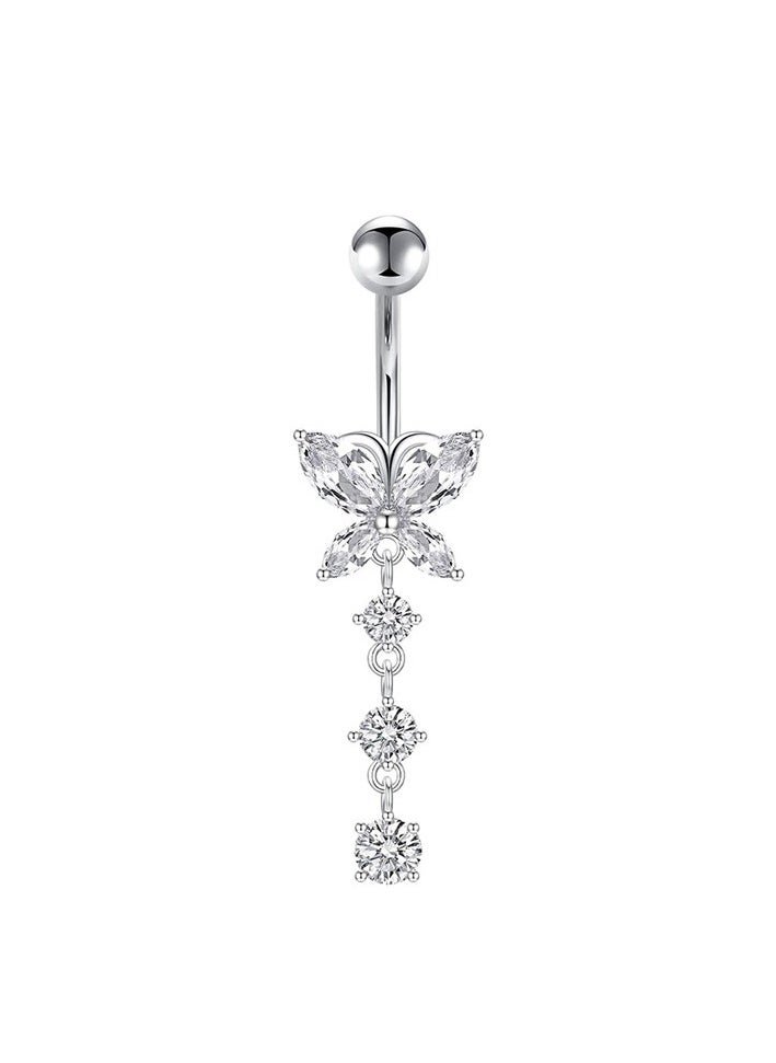 Generic - 4 PCS long  silvery Belly  Rings Set - Image 1