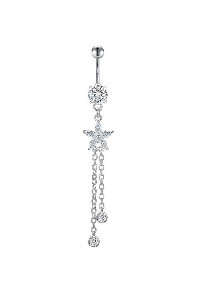 Generic - 4 PCS long  silvery Belly  Rings Set - Image 1