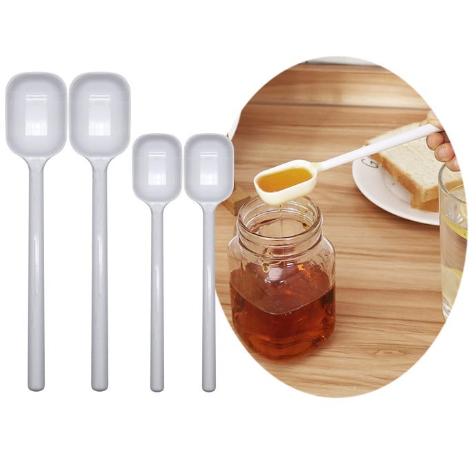 4 SETS LONG HANDLE TEASPOONS MEASURING SPOONS FOR DRY AND LIQUID INGREDIENTS USE IN KITCHEN COOKING BAKING COFFEE