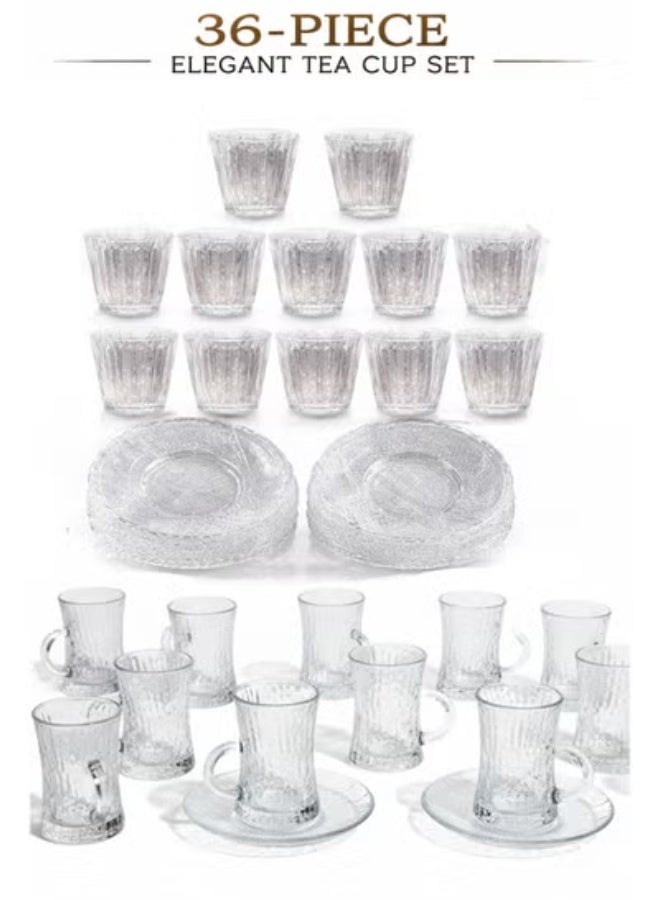 GOLDEN HOME Luxury Set of Tea Cups and Coffee Cups with Saucers – 36 Elegant Pieces for Special Occasions and Everyday Use - Image 5