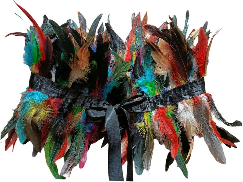 klarako Faux Feather Shrug Capes Plume Gothic Feather Tops Raven wing Witch Black Swan for Cosplay Parties Women Costume Halloween Aldult - Image 1