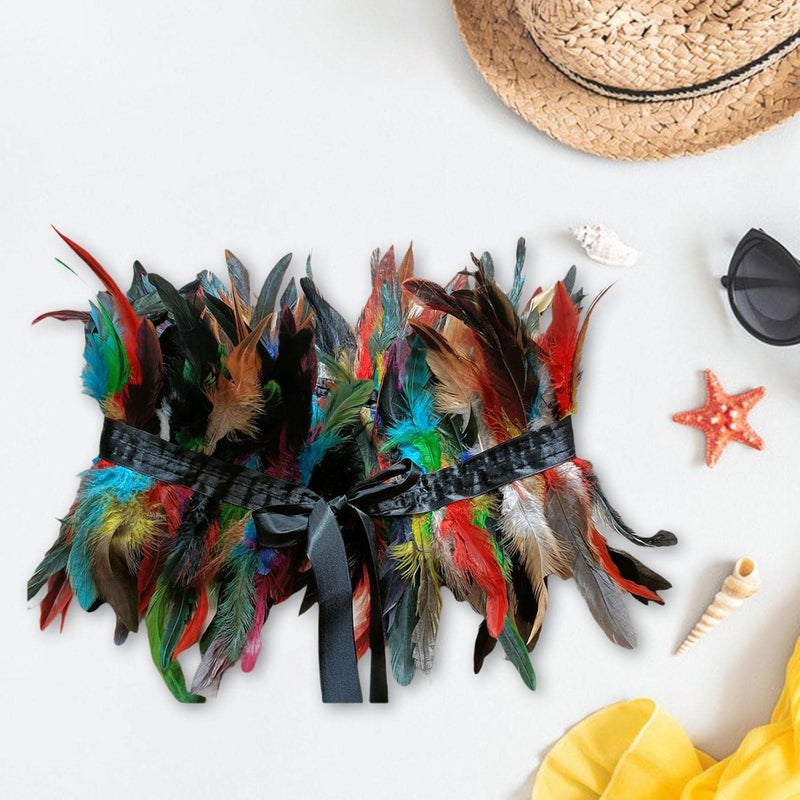 klarako Faux Feather Shrug Capes Plume Gothic Feather Tops Raven wing Witch Black Swan for Cosplay Parties Women Costume Halloween Aldult - Image 5