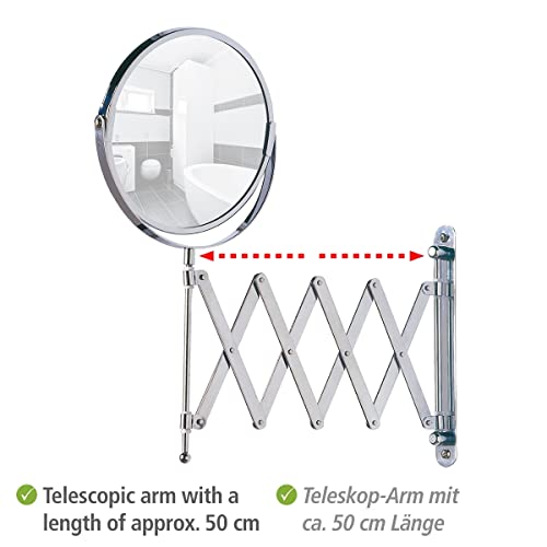 WENKO Cosmetic Mirror Wall Mounted Telescopic Chrome - Image 3