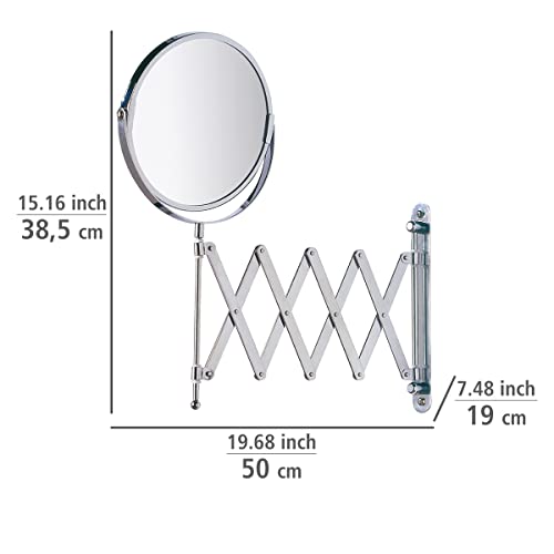 WENKO Cosmetic Mirror Wall Mounted Telescopic Chrome - Image 4