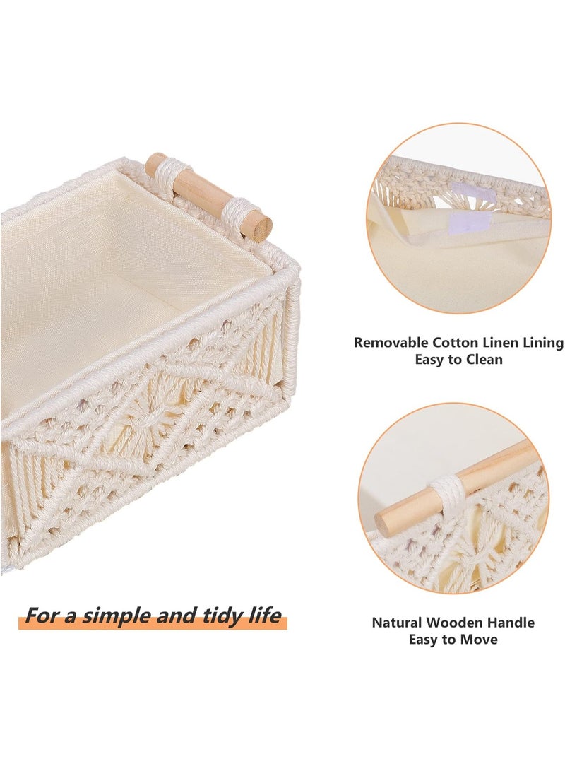 انتيكيانو 3 علبة تخزين بتصميم مكرمية -منظم بوهيمي منسوج يدويا - Image 4