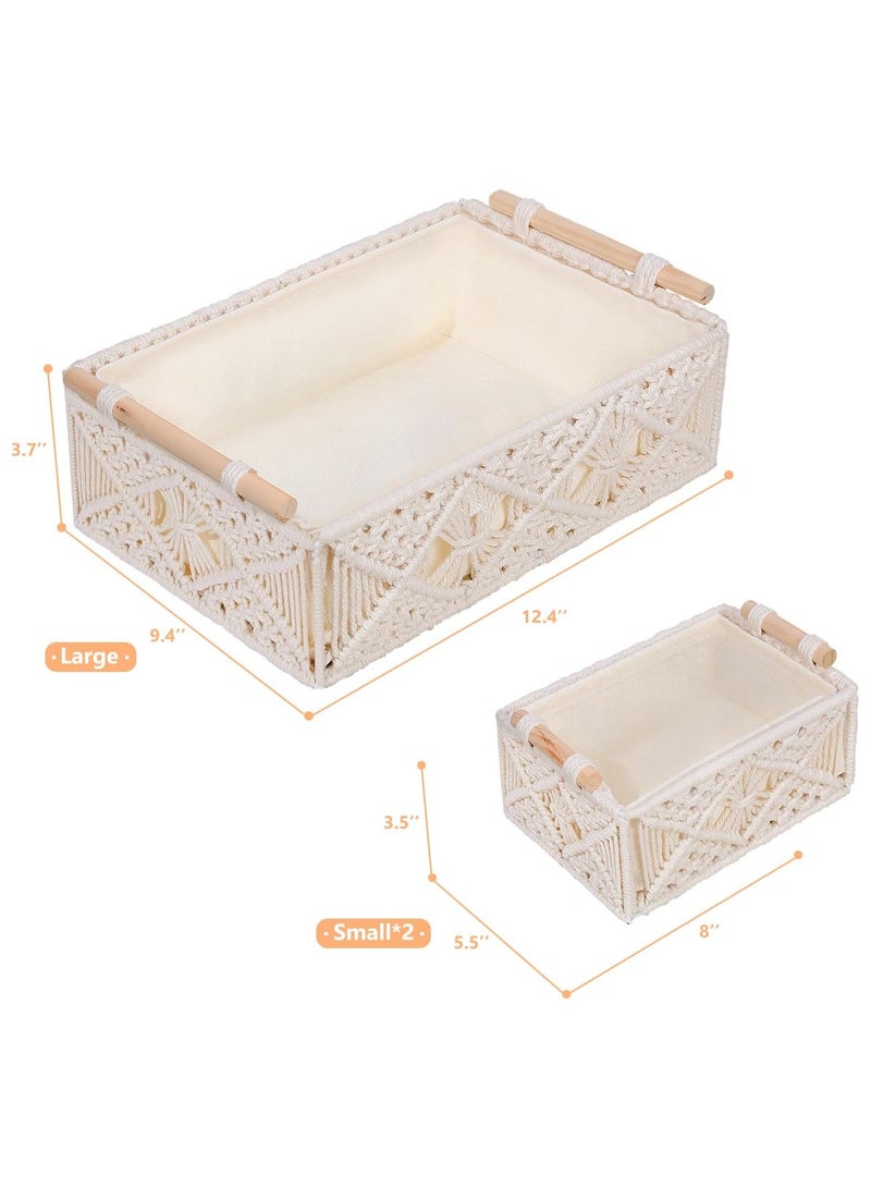 انتيكيانو 3 علبة تخزين بتصميم مكرمية -منظم بوهيمي منسوج يدويا - Image 5