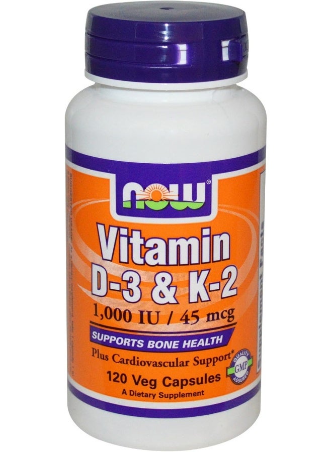 now Vitamin D-3 & K-2 120 Vegicaps (Pack Of 2) - Image 1