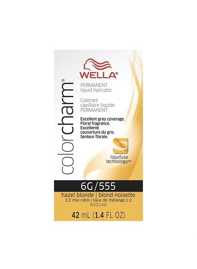 WELLA Color Charm لون شعر دائم سائل WELLA colorcharm لتغطية الشعر الرمادي، 6G/555 بلوند بندق - Image 1