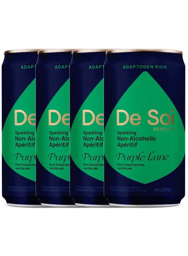 De Soi Purple Lune by Katy Perry - Sparkling Beverages, Natural Botanical, Adaptogen Drink, Cherry, Ashwagandha, Green Tea, Vegan, Gluten-Free, Ready to Drink 4-pack cans(8 fl oz) - Image 1