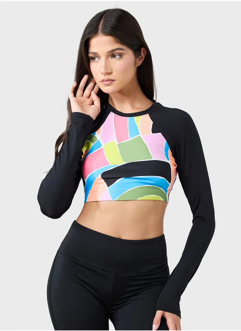 speedo Printed Crop Top