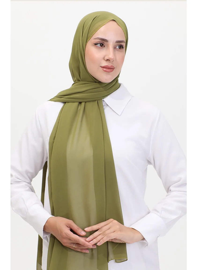 Sefa Merve Aymina Silk Chiffon Shawl 8012-17 Green