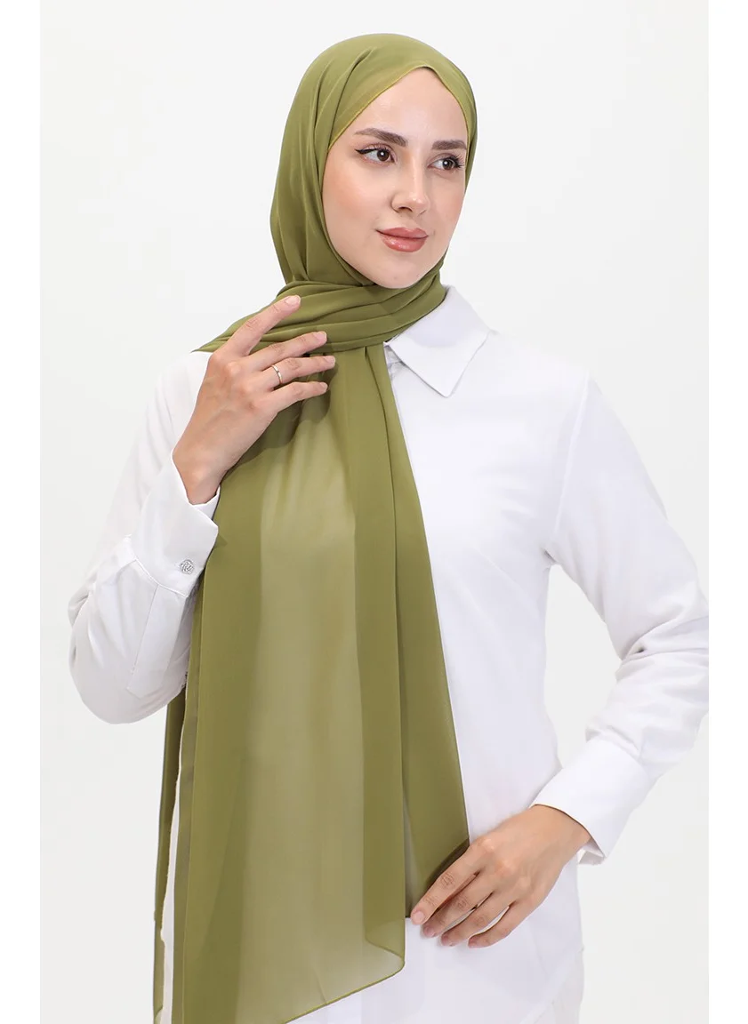 Sefa Merve Aymina Silk Chiffon Shawl 8012-17 Green