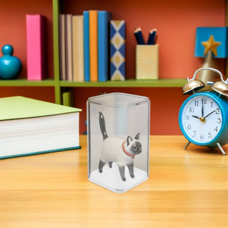 4pcs Clear Display Case Mini Action Figures Stackable Display Case Cube Small Showcase Collectibles .23 X 3.14 X 3.14 In - Image 4