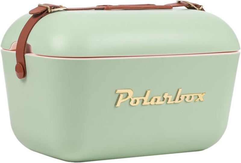 Polarbox النعناع الذهب 20L الرجعية الشاطئ مبرد خمر نزهة مربع الغداء حقيبة المحمولة مبرد السفر التخييم المشي لمسافات طويلة نمط 90s الصدر الثلج كبيرة إضافية خفيفة الوزن لعلب البيرة وسيلتزر